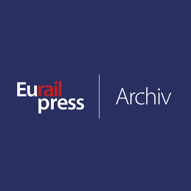 Dunkelblauer Hintergrund, darauf der Text: Eurailpress Archiv