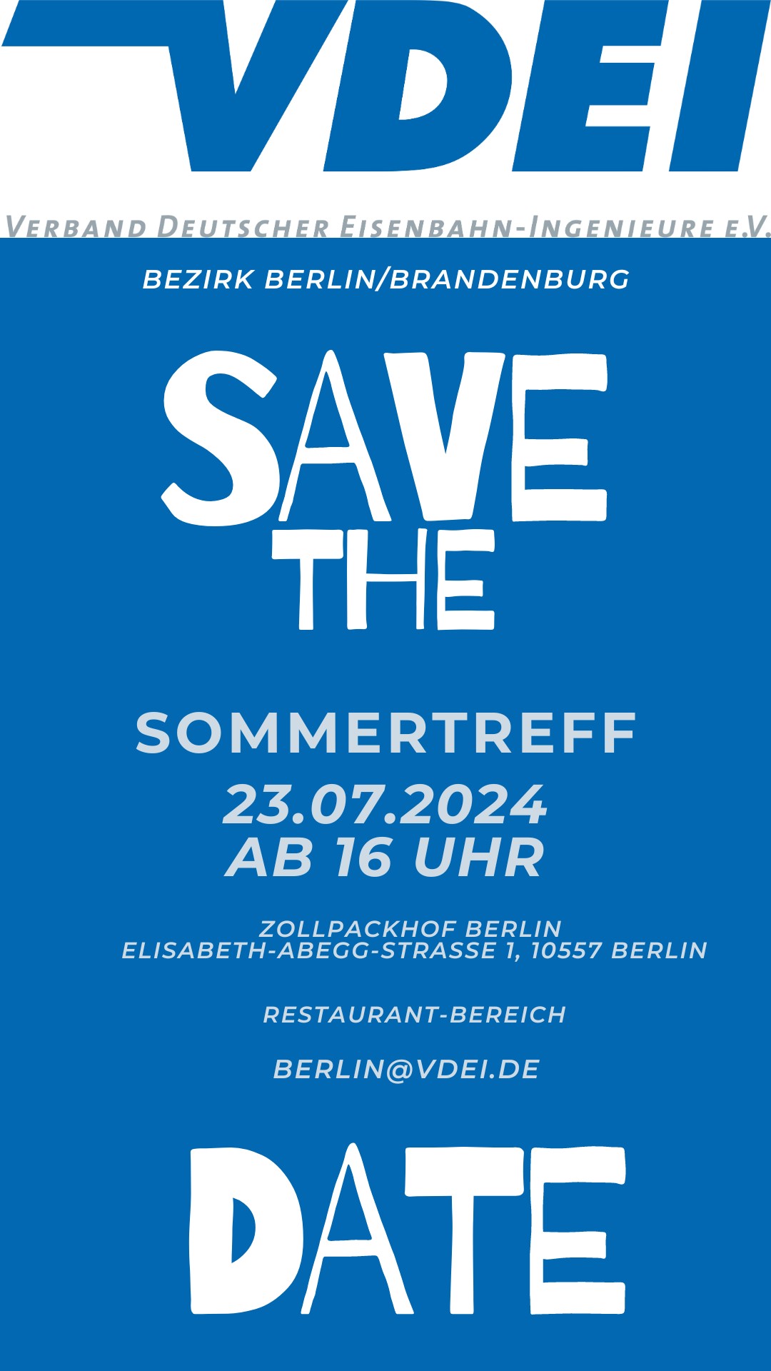 save the date Sommerfest am 23.07.2024 in Berlin Mitte